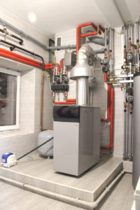 Boiler system inside building
