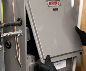 Lennox furnace being worked on